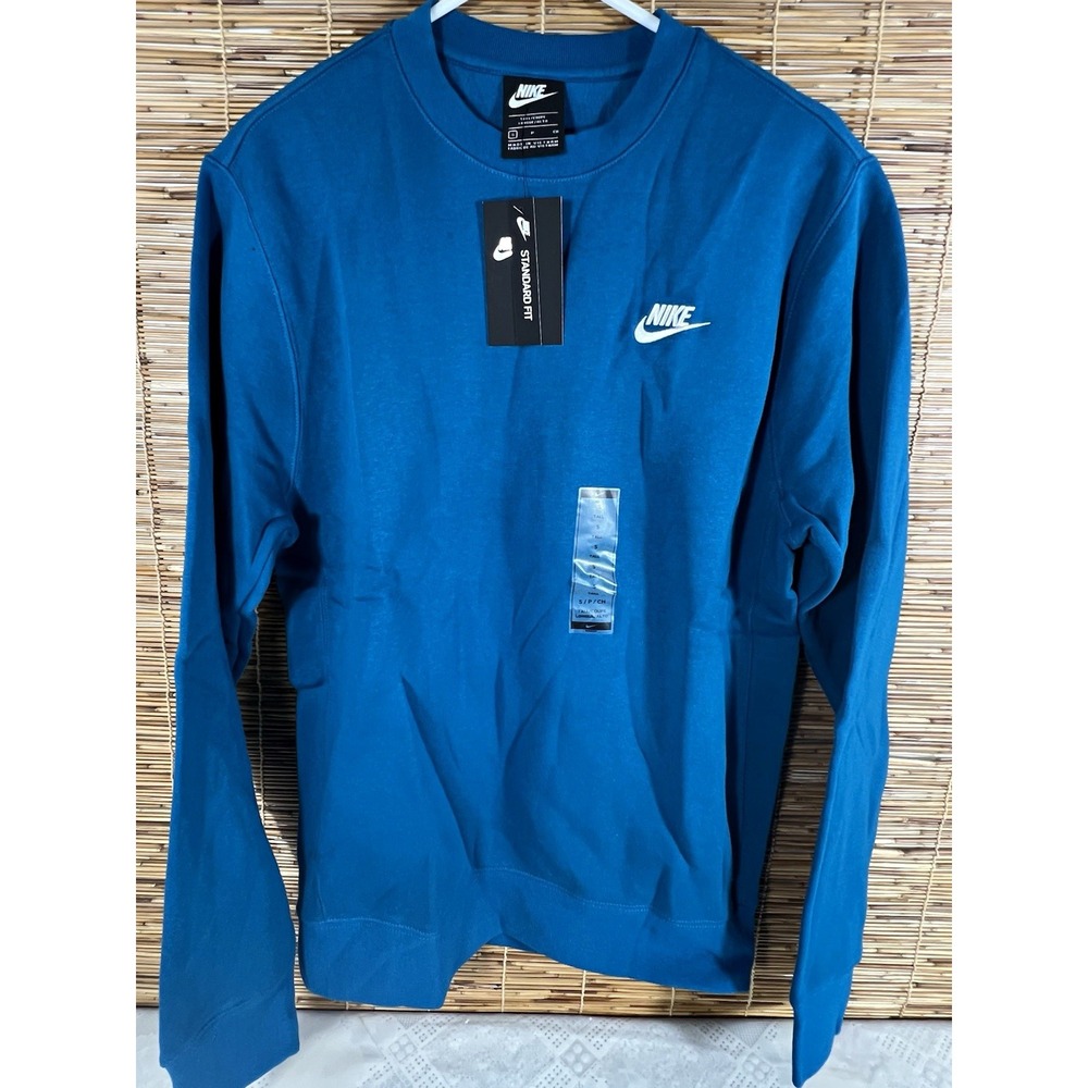 Nike Men's Standard Fit Crewneck Fleece Pullover Blue size Tall S BV2662-301